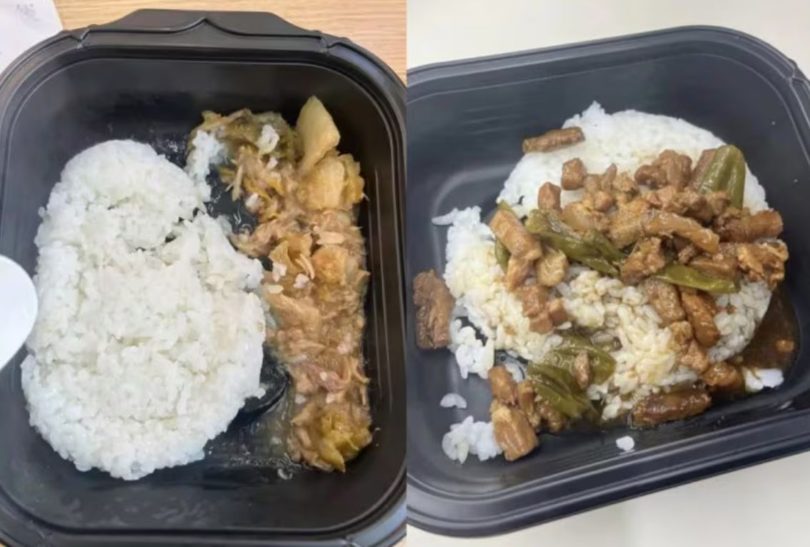 '술빚는 윤주모' 윤나라 셰프가 선보인 편의점 도시락 '묵은지참치덮밥'(왼쪽)과 '꽈리고추돼지고기덮밥'. 온라인 커뮤니티 캡쳐