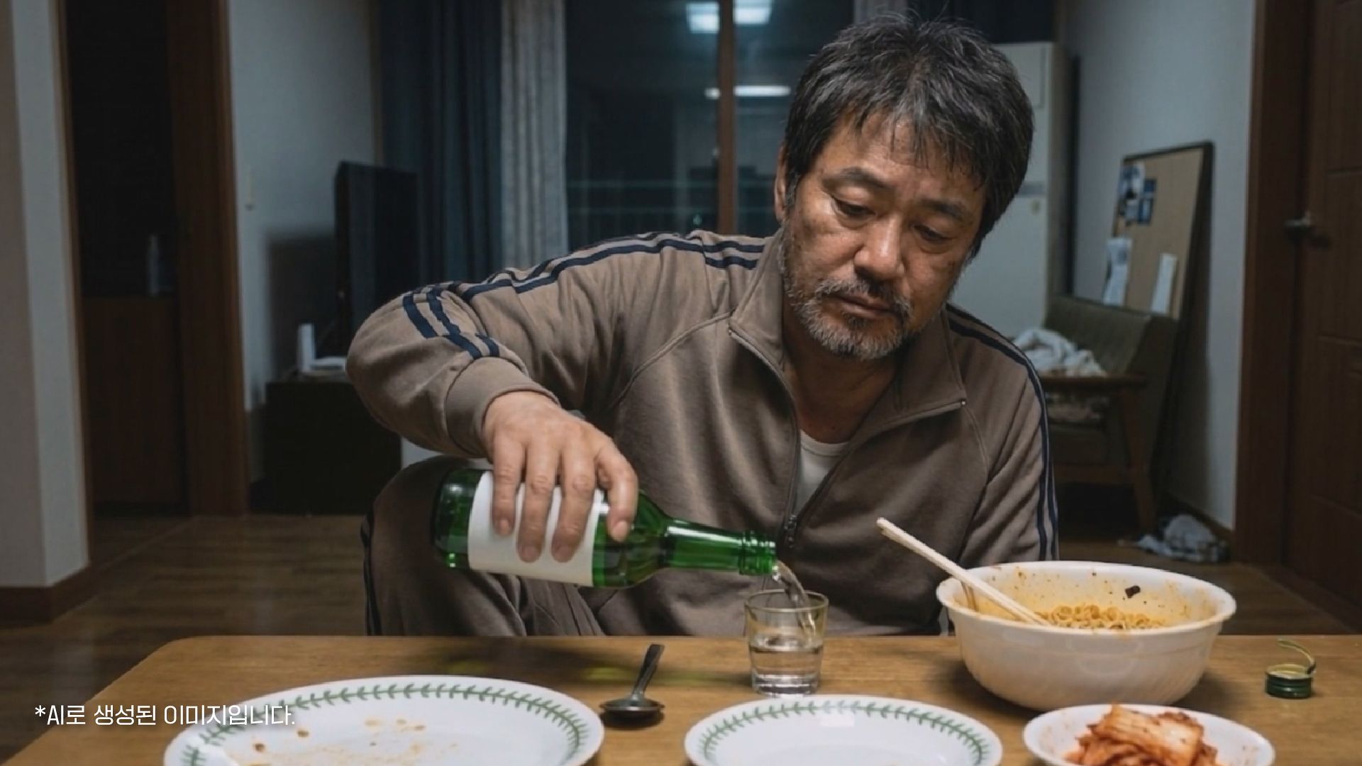 술을 마시면 불안이 일시적으로 진정되지만, 결국 뇌를 더 쪼그라들게 하고 불안을 가속화한다. Higgsfield AI 생성 이미지.