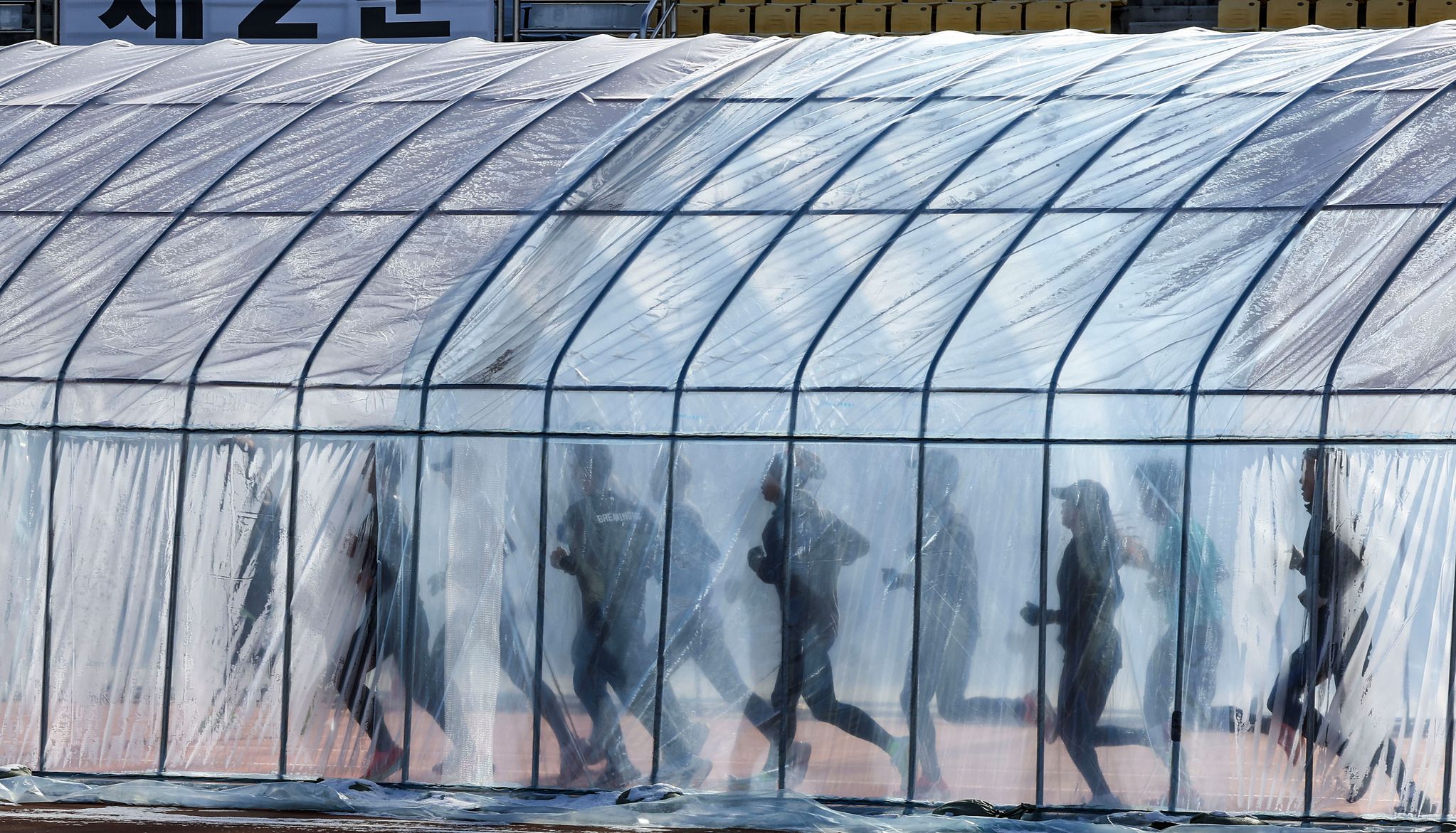 달리기 동호인들이 뿜어내는 열기로 하우스 안이 후끈 달아올랐다.