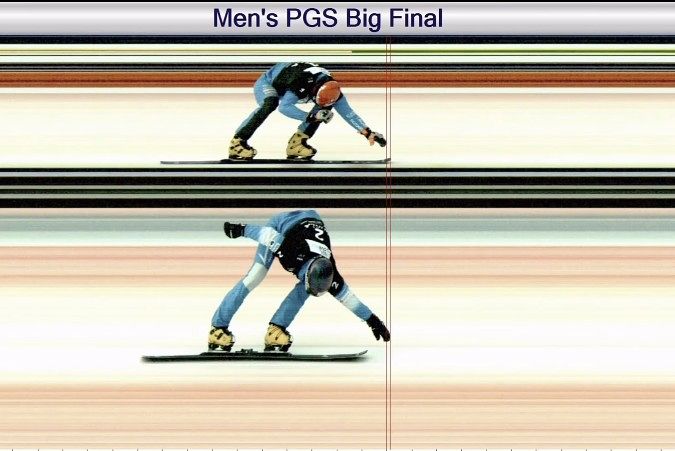 이상호는 동계올림픽 개막 직전 마지막 월드컵에서 0.24초 차(사진 아래)로 우승하며 금메달 기대주로 떠올랐다. [사진 국제스키연맹 홈페이지 캡처]