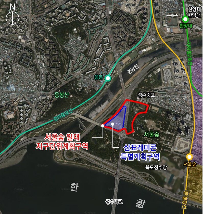 삼표레미콘 특별계획구역 위치도. [사진 서울시]