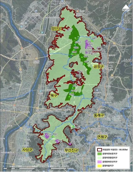금정산국립공원 지도