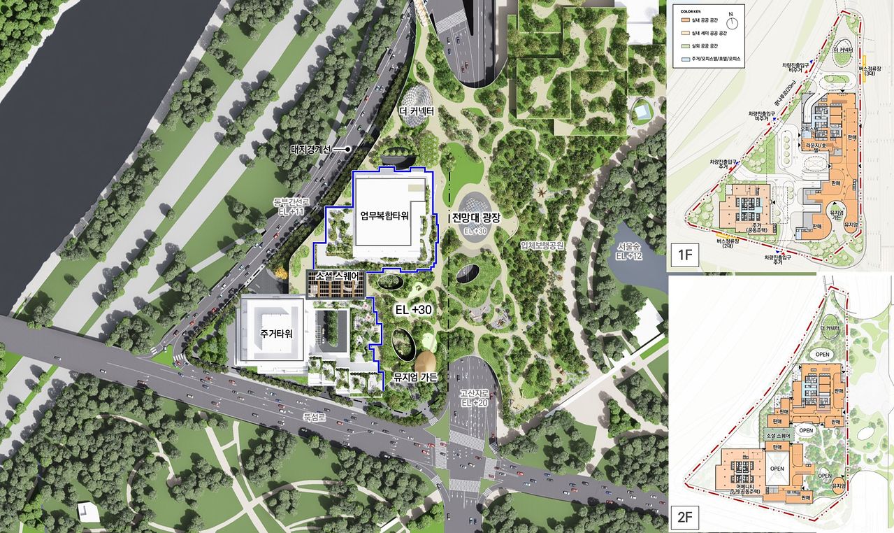 서울 성동구 삼표레미콘 부지 복합개발안 배치도. [사진 서울시]