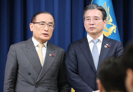 청와대 위성락 국가안보실장과 김용범 정책실장. 뉴스1