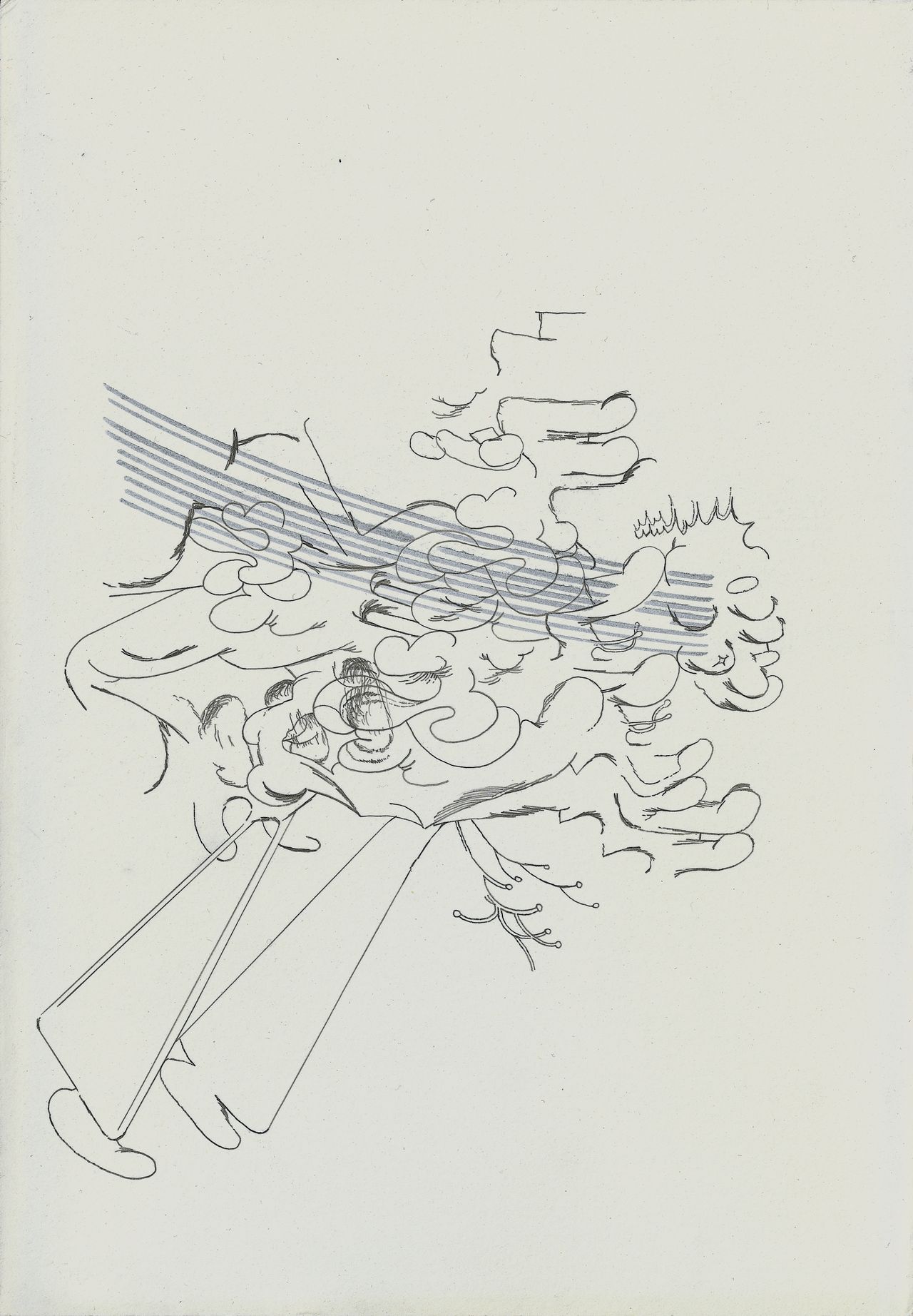 잉크 드로잉 ‘PW 0082025’. ‘PW’는 패스워드일 수도, 페이퍼 워크일 수도 있다. “말로는 할 수 없어 그림으로 그리는 거라, 설명하는 게 부질없다”고 말한다. [사진 PKM갤러리]