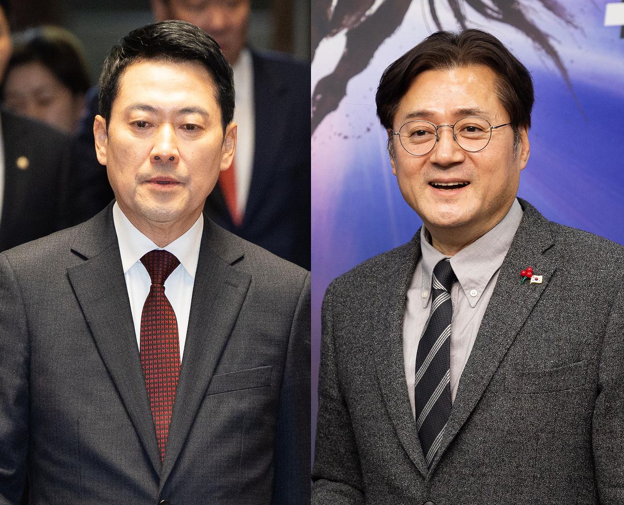 장동혁 국민의힘 대표(왼쪽)과 홍익표 청와대 정무수석. 뉴스1