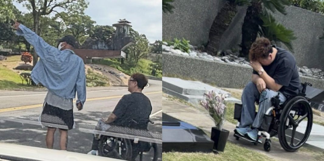 클론 구준엽의 아내 고(故) 서희원(쉬시위안) 묘지를 찾은 강원래. 인스타그램 캡처 