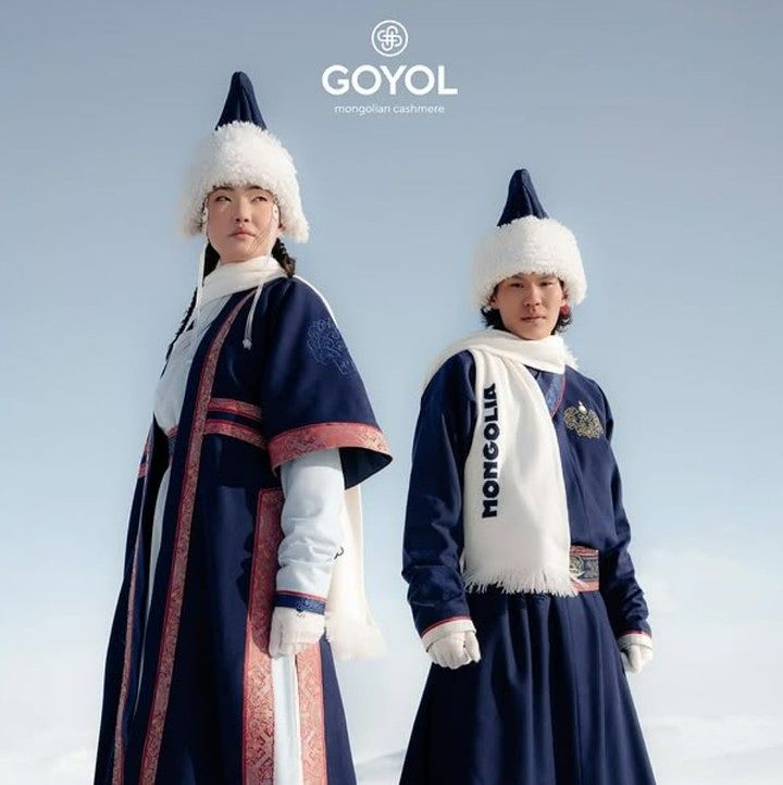몽골 캐시미어업체 고욜이 디자인한 2026 동계 올림픽용 몽골 선수단복. 사진 고욜 홈페이지