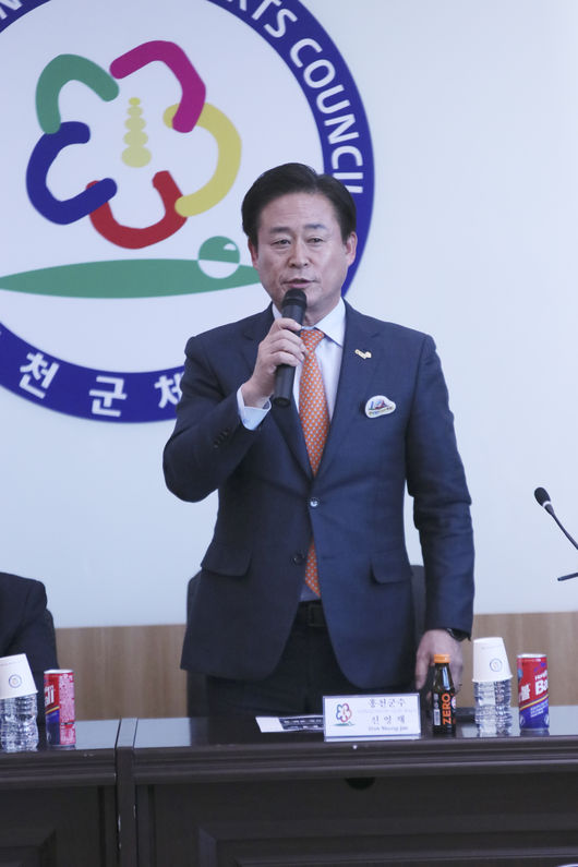 [사진] 3x3농구 국제대회로 큰 경제효과를 얻은 홍천군, 신영재 홍천군수