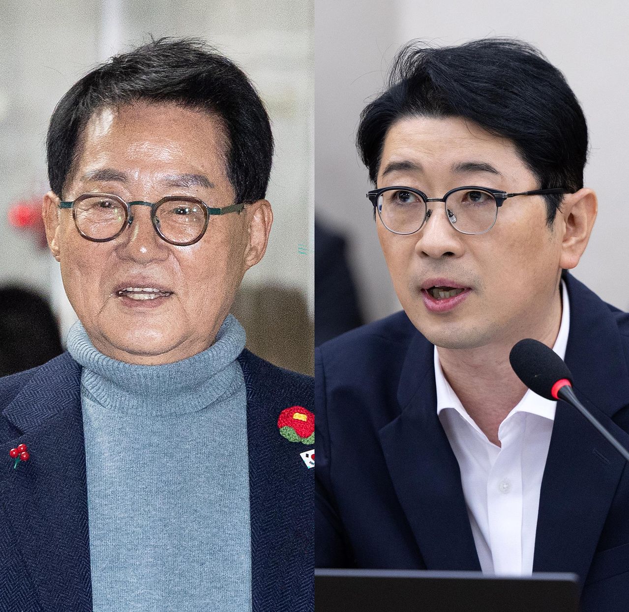 박지원 더불어민주당 의원(왼쪽)과 주진우 국민의힘 의원. 뉴스1