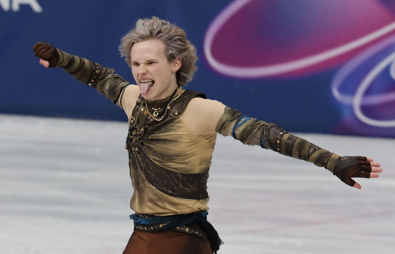 7일(현지시간) 이탈리아 밀라노 아이스 스케이팅 아레나에서 열린 팀 이벤트(단체전) 남자 싱글 쇼트 프로그램에 출전한 미국 일리야 말리닌이 연기를 펼치고 있다. 김종호 기자. 2026.02.07.