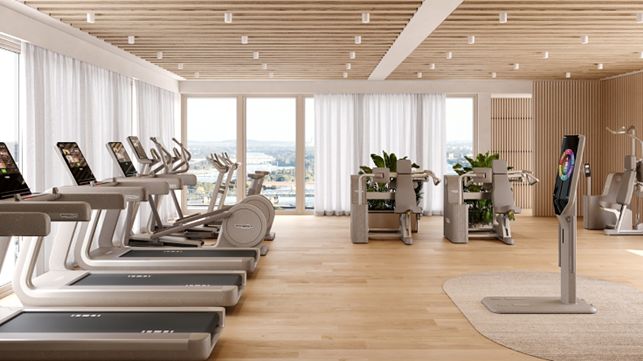 샌드 스톤 컬렉션으로 구현한 테크노짐 프리미엄 웰니스 공간