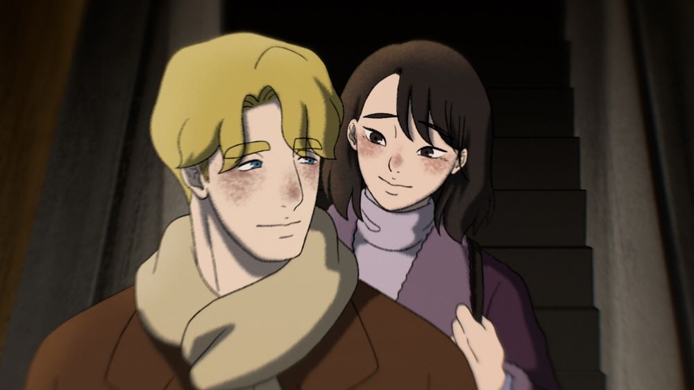 영화 '광장'은 평양 주재 스웨덴 대사관의 1등 서기관 보리(왼쪽)와 교통보안원 복주의 안타까운 사랑을 그린 작품이다. 사진 스튜디오 디에이치엘