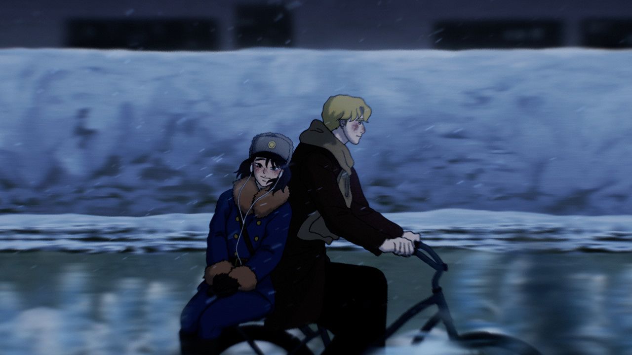 애니메이션 ‘광장’은 평양 주재 스웨덴 대사관의 1등 서기관 보리와 교통보안원 복주의 안타까운 사랑을 그린 작품이다. [사진 스튜디오 디에이치엘]