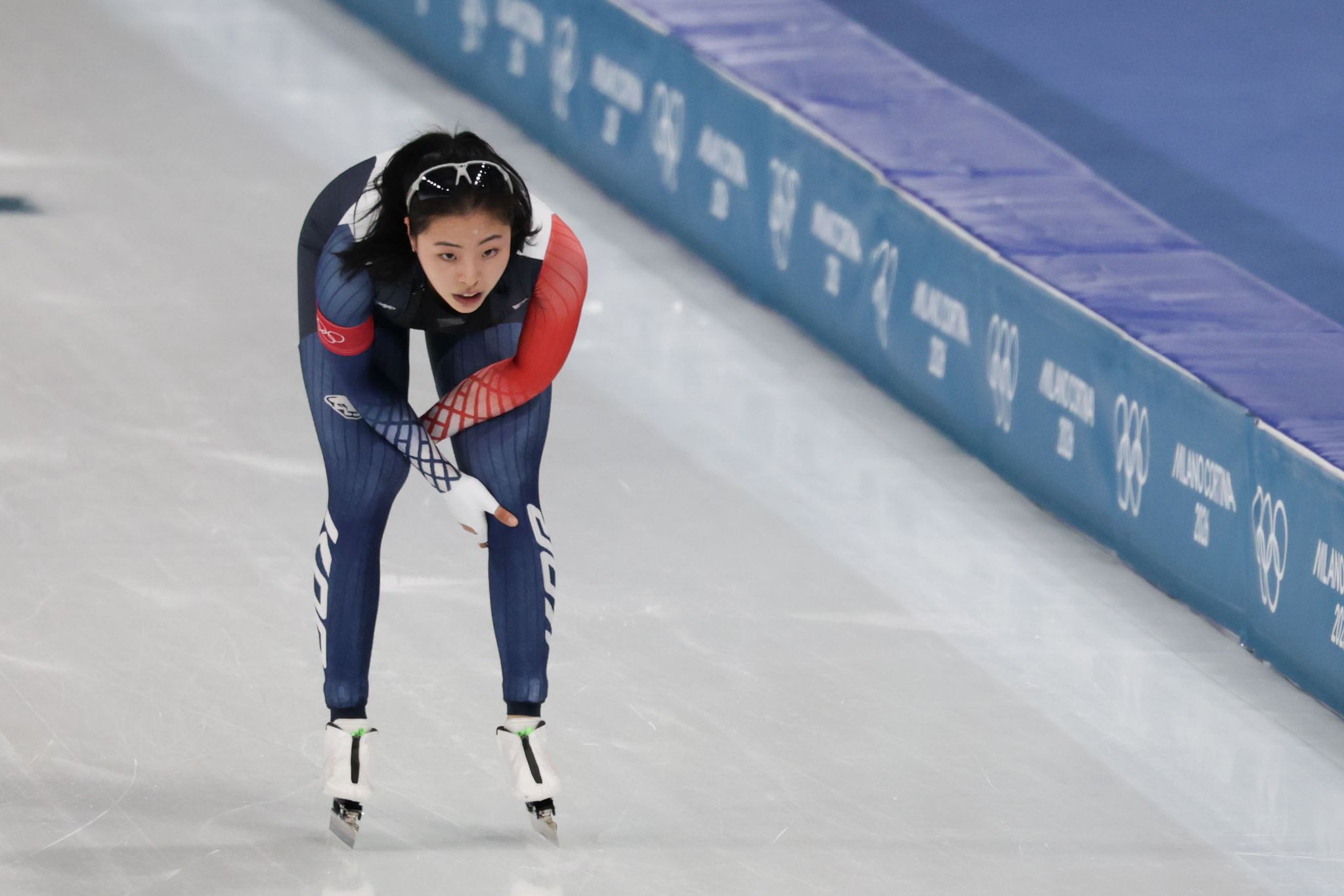 결승선 통과하는 이나현. 김종호 기자 20260209