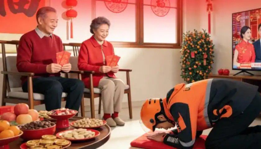 중국 업체가 출시했다 여론의 뭇매를 맞고 철회한 '세배 대행' 서비스. 사진 계면신문 캡처