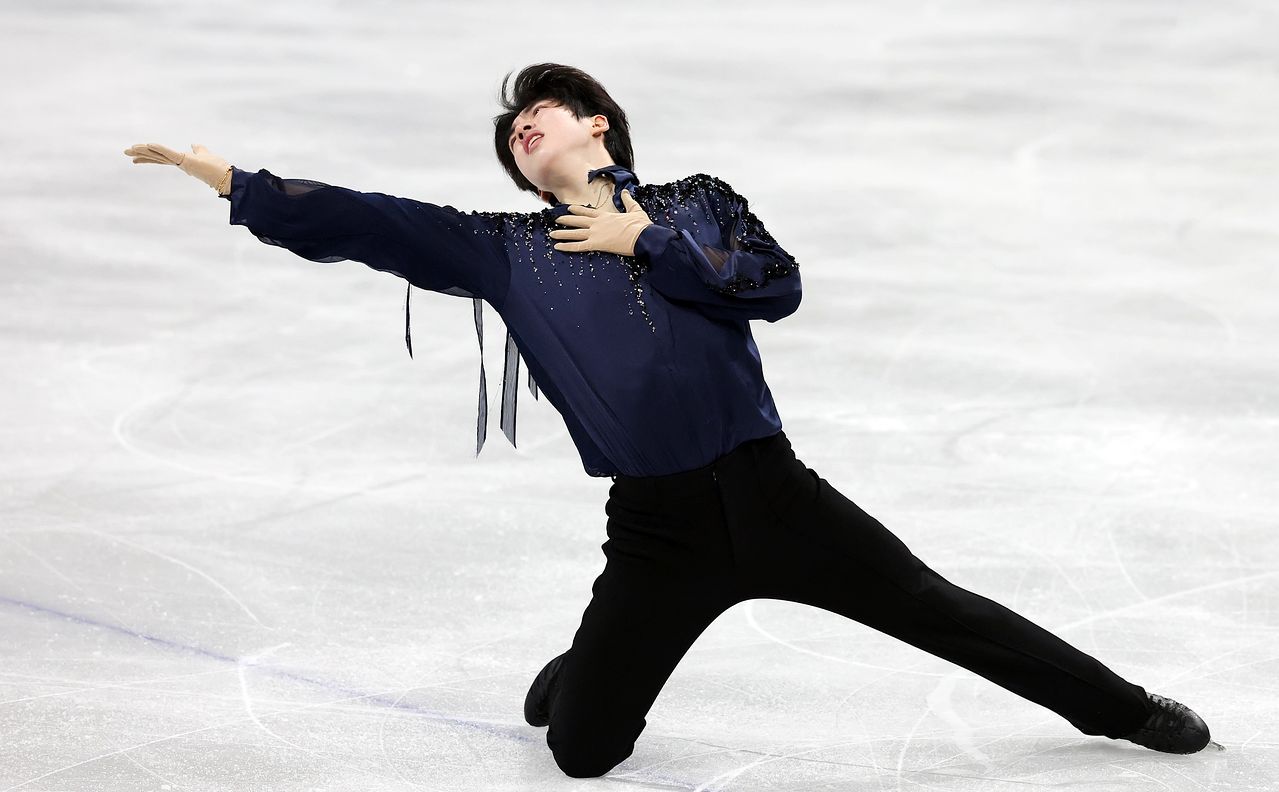 (밀라노=뉴스1) 김진환 기자 = 피겨 차준환이 10일(현지시간) 이탈리아 밀라노 아이스 스케이팅 아레나에서 열린 2026 밀라노·코르티나담페초 동계 올림픽 피겨스케이팅 남자 싱글 쇼트프로그램에 출전해 연기를 펼치고 있다. 2026.2.11/뉴스1