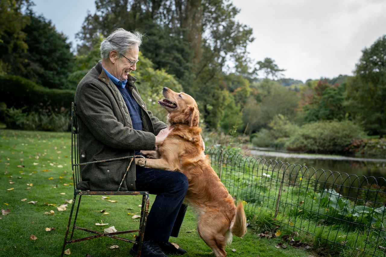 영국 도싯에서 반려견과 함께 지내고 있는 지휘자 존 엘리엇 가디너. 사진 프레스토 컴퍼니