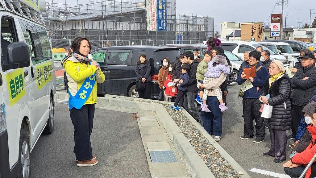 지난 7일 일본 중의원(하원) 선거(총선) 하루 전, 나가노현 제2구 선거구인 아즈미노시에서 선거 유세 중인 후지타 히카루 의원(당시 후보). 사진 X(옛 트위터) 캡처