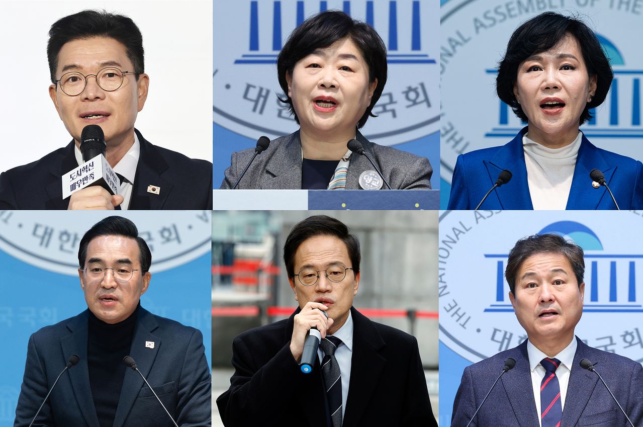 왼쪽 위부터 시계방향으로 정원오 성동구청장, 서영교·전현희·김영배·박주민·박홍근 더불어민주당 의원. 뉴스1