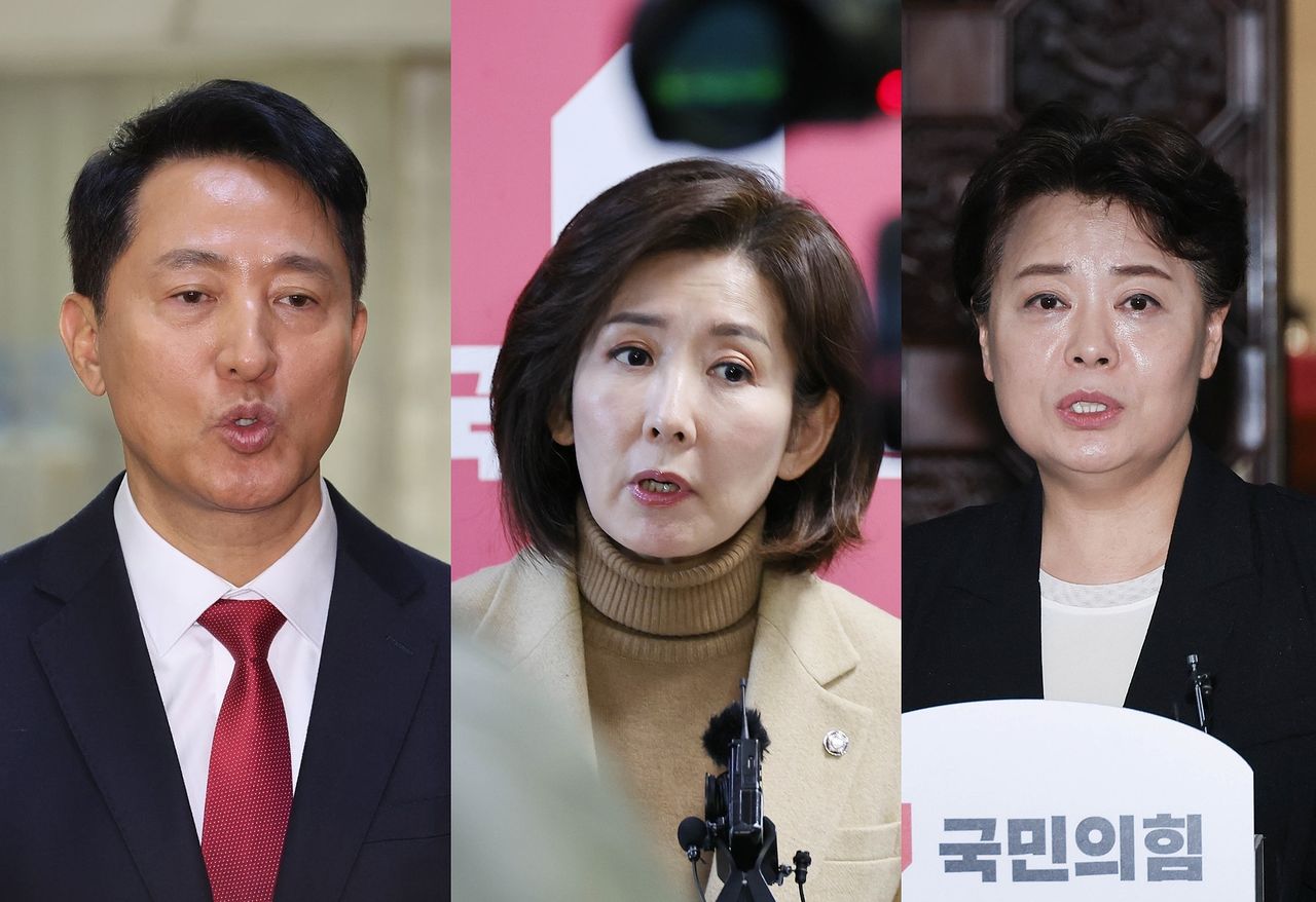 오세훈 서울시장(왼쪽 사진), 나경원 국민의힘 의원(가운데 사진), 윤희숙 전 의원. 뉴시스·중앙일보