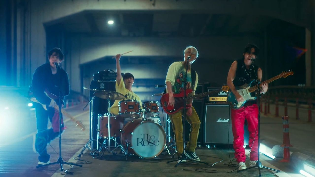 뮤직비디오 촬영 중인 '더 로즈' 멤버들. 왼쪽부터 박도준, 이하준, 이태겸, 김우성이다. [사진 워너비펀]