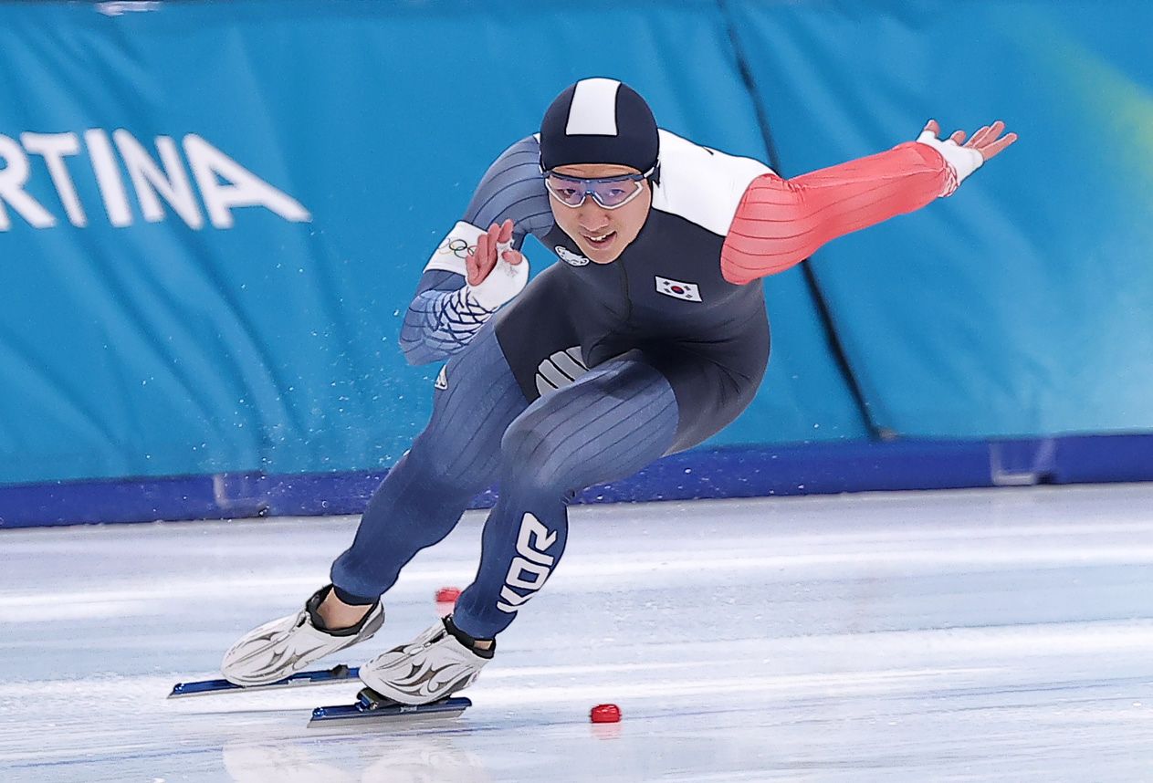 스피드스케이팅 남자 500m 12위에 오른 김준호. 뉴스1
