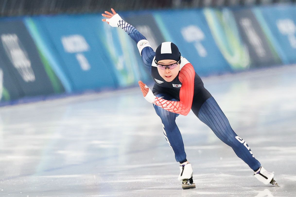 여자 500m 14위에 오른 스피드 스케이팅 국가대표 김민선. 밀라노=김종호 기자