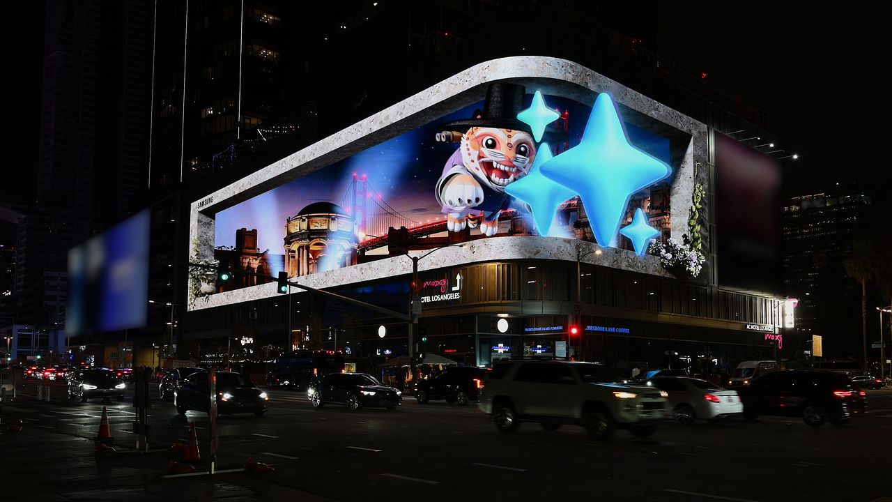 삼성전자는 지난 11일 언팩 초청장을 공개 후, 한국·미국·영국 등 전 세계 14개국 17개 주요 랜드마크에서 새로운 갤럭시 신제품의 갤럭시 인공지능(AI) 기능을 소개하는 3D 옥외광고를 진행하고 있다. 사진은 미국 LA 목시에서 진행 중인 3D 옥외광고 모습. 사진 삼성전자