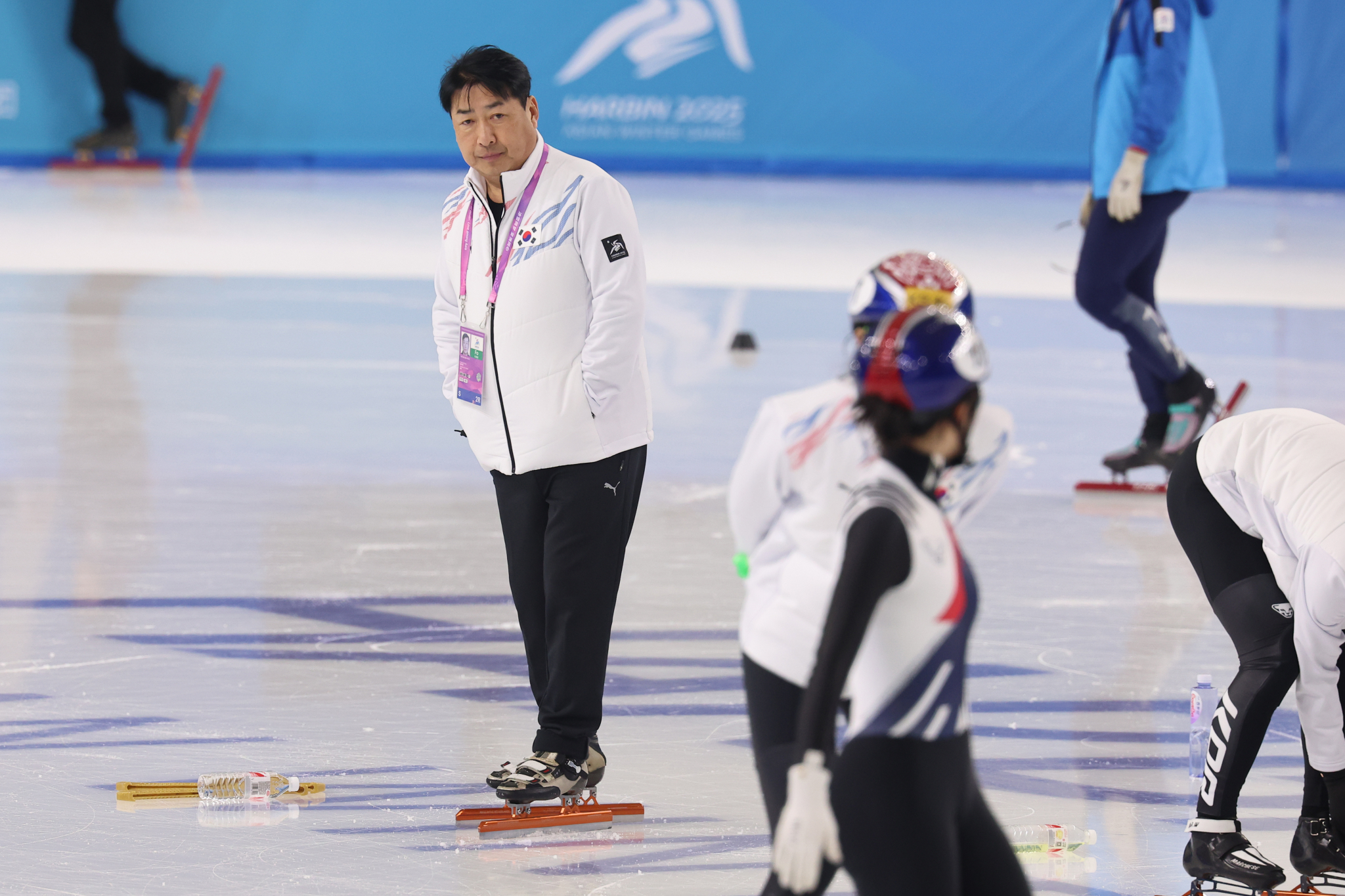 쇼트트랙 윤재명 감독. 연합뉴스