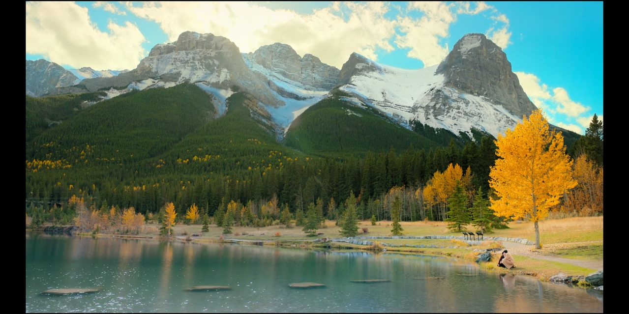 무희와 호진의 첫 키스가 그려진 쿼리 호수. 캐나다 서부의 산악마을 캔모어에 있다. 사진 넷플릭스