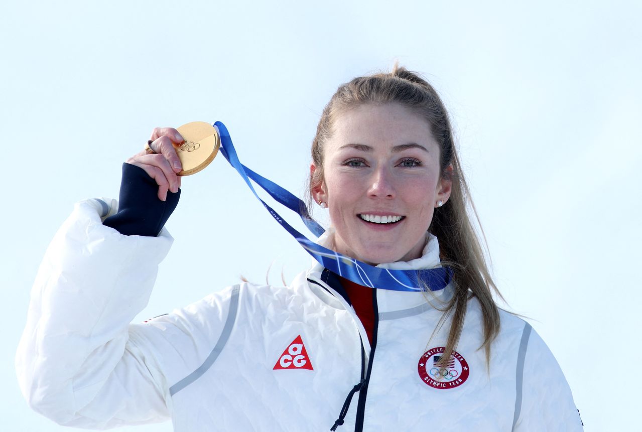 18일 알파인 스키 여자 회전에서 금메달을 따낸 미카엘라 시프린. 로이터=연합뉴스