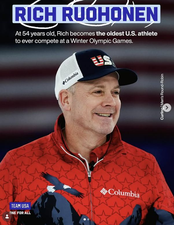 역대 미국 최고령 올림피언 컬링 대표 리치 루호넨. 사진 팀USA