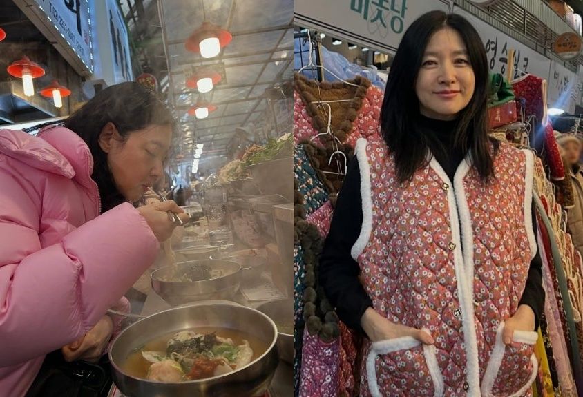 배우 이영애는 18일 인스타그램에 ″전통시장 나들이~ 힐링하고 갑니다. 모두 행복하세요″라는 글과 함께 사진 여러 장을 게재했다. 인스타그램 캡처