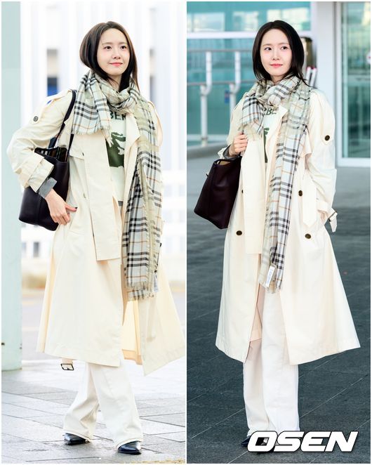 클래식 무드의 공항패션