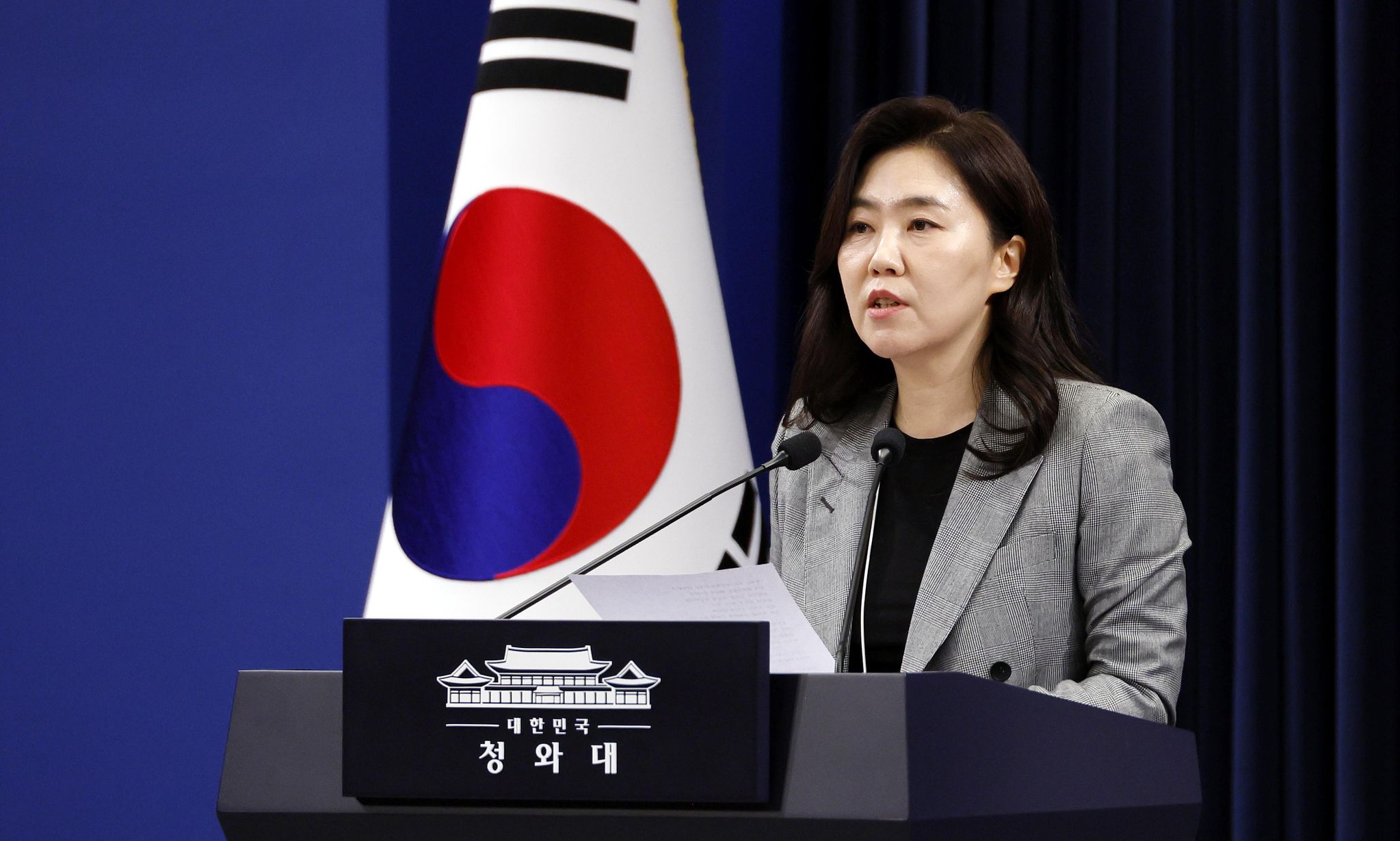 강유정 청와대 대변인. 청와대사진기자단