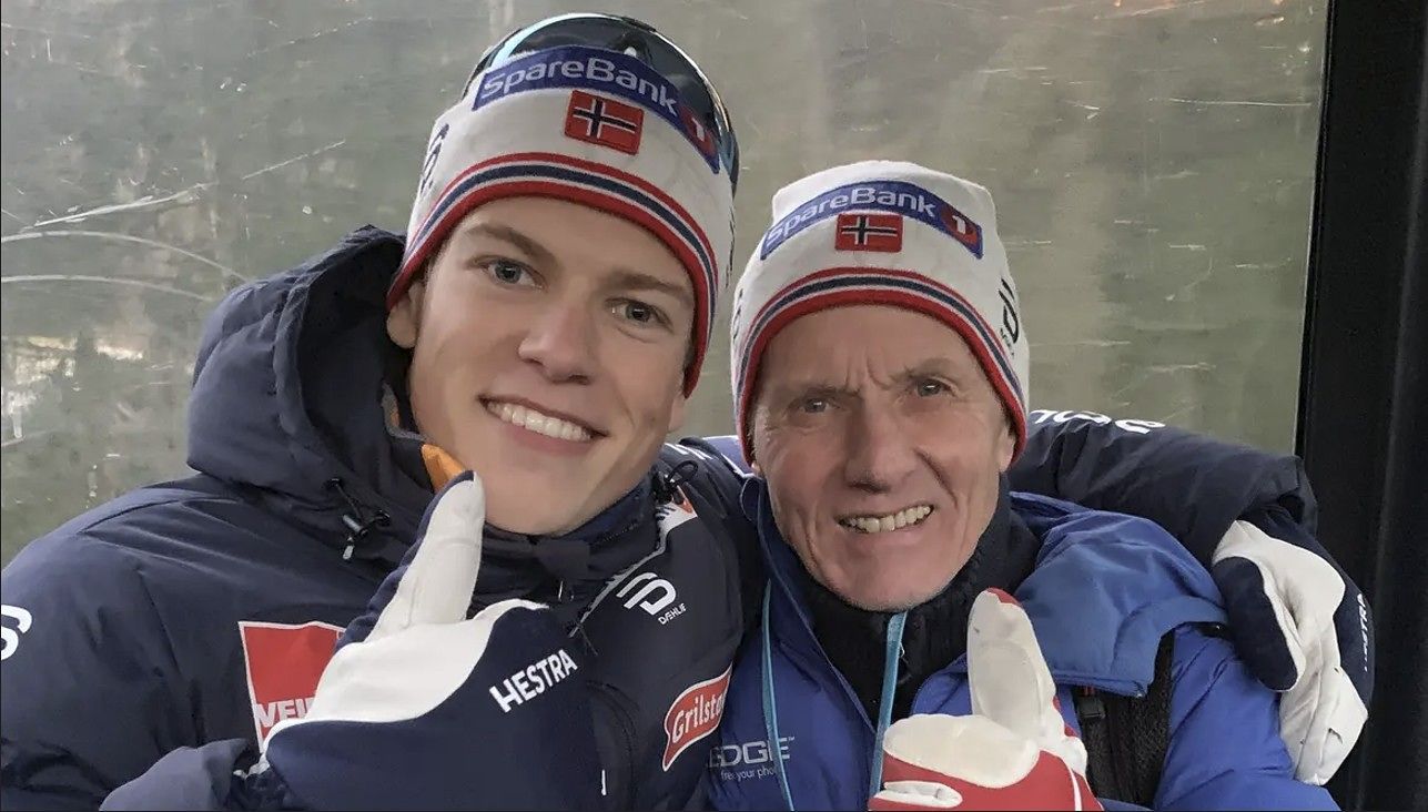 밀라노코르티나담페초 동계올림픽 크로스컨트리 스키 6관왕에 오른 노르웨이의 요한네스 클레보(왼쪽)와 스승이자 멘토로 활동한 외할아버지 아르네 회스플로트. 사진 클레보 인스타그램