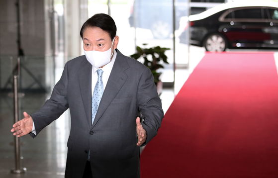 2022년 7월 20일 대우조선에 대한 공권력 투입 여부에 대해 윤석열 대통령이 입장을 밝히고 있다. 대통령실사진기자단