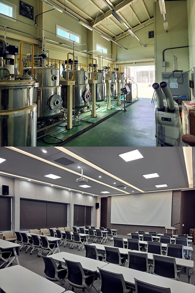 철거를 앞두고 있던 양양군농업기술센터 내 유휴시설(위 사진)을 리모델링해 새롭게 태어난 Study, 쉼. ⓒ양양군