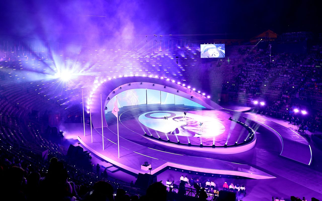 2026 밀라노·코르티나담페초 동계올림픽 폐회식이 23일 이탈리아 베로나 아레나에서 거행됐다. 로이터=연합뉴스