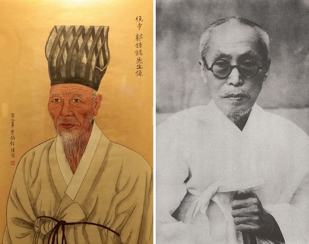 곽종석(왼쪽), 김창숙