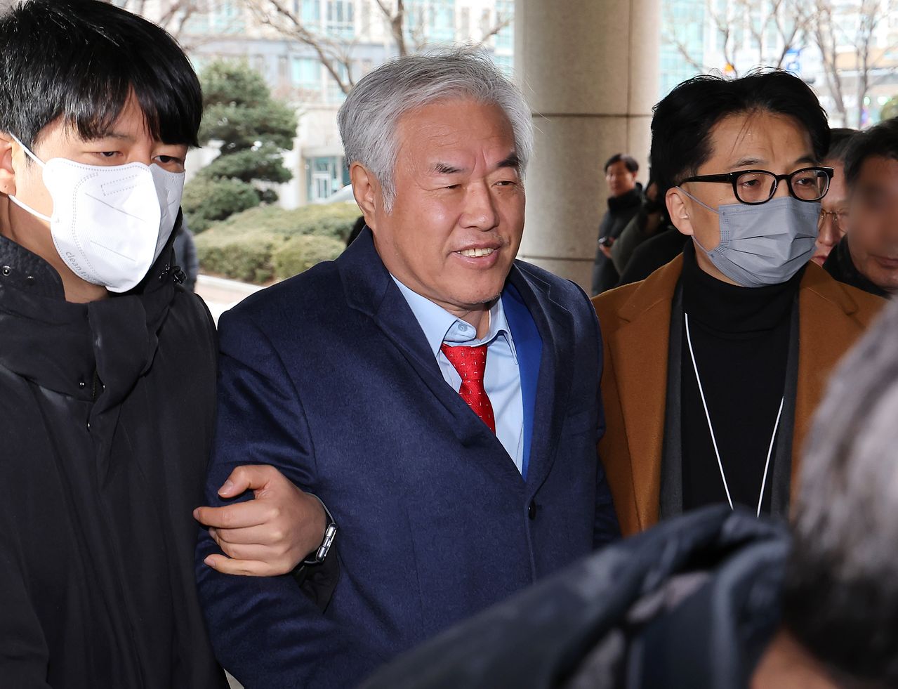 전광훈 사랑제일교회 목사가 지난달 15일 서울서부지방법원에서 열린 구속적부심 심문에 출석하고 있다. 연합뉴스