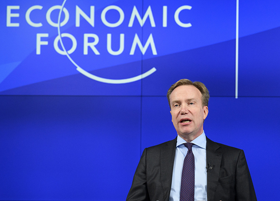 뵈르게 브렌데 세계경제포럼(WEF·다보스포럼) 총재. EPA=연합뉴스