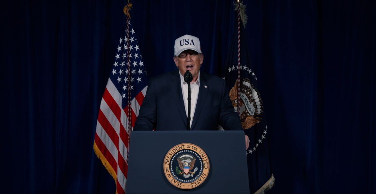 도널드 트럼프 미국 대통령이 28일(현지시간) 대이란 공습 관련 연설을 하고 있다. 사진 트루스소셜