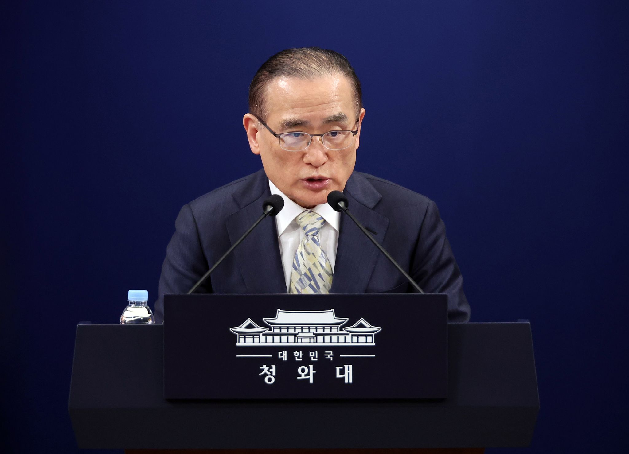 위성락 국가안보실장. 사진은 위 실장은 지난 1월 9일 청와대 기자회견장에서 브리핑하고 있는 모습. 뉴스1 