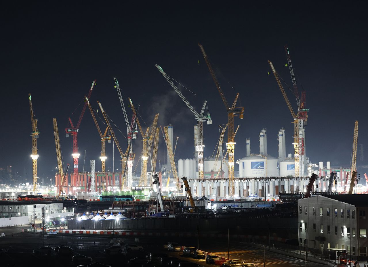 지난달 24일 경기도 평택시 삼성전자 평택캠퍼스 5공장(P5)의 건설 현장. [연합뉴스]