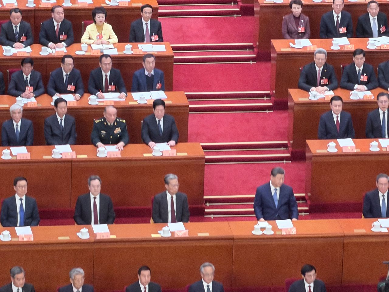 4일 오후 베이징 인민대회당에서 개막한 전국정치협상회의 개막식에서 시진핑 중국국가주석이 주석단에 앉아 있다. 베이징=신경진 특파원