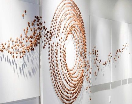 석과불식 -1902, 평면설치 부분 200x200cm, Bamboo Stick And Seeds, 2019