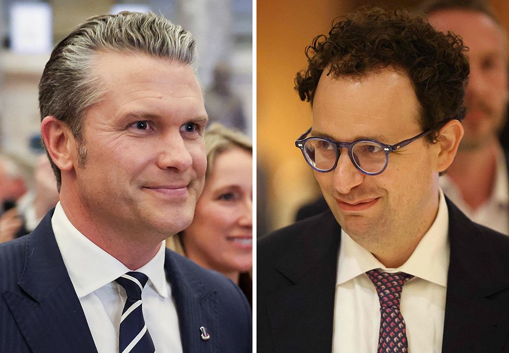 헤그세스 미 국방장관(왼쪽)과 앤트로픽 다리오 아모데이 CEO. [중앙포토]