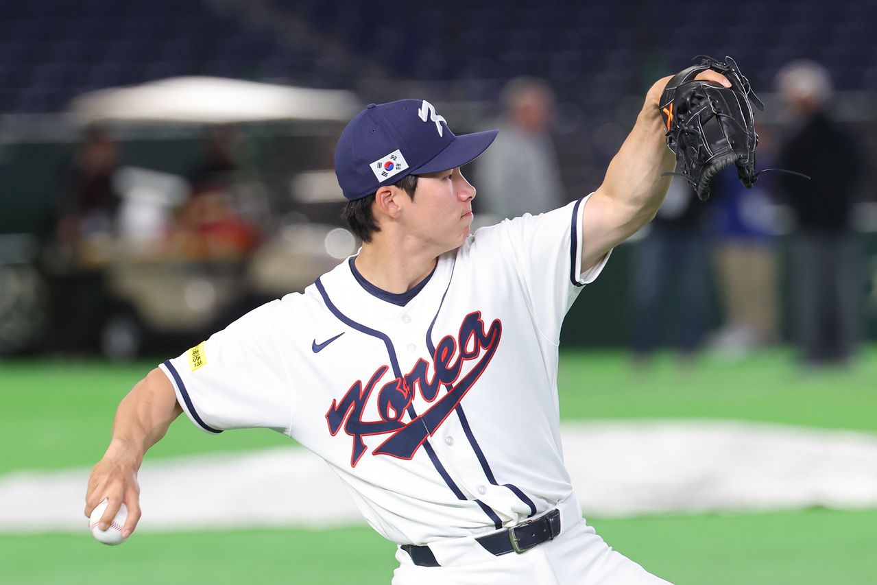 4일 도쿄돔 훈련에 한창인 김혜성. 연합뉴스